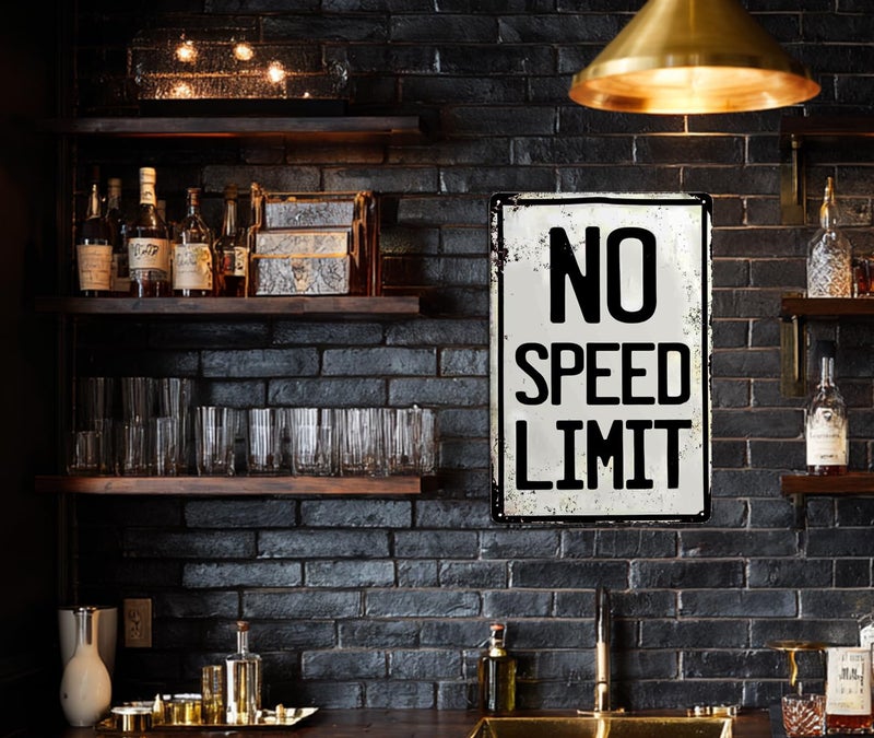 Custom Kraze No Speed Limit Vintage Reproduction Metal Sign 8 x 12 - Image 5